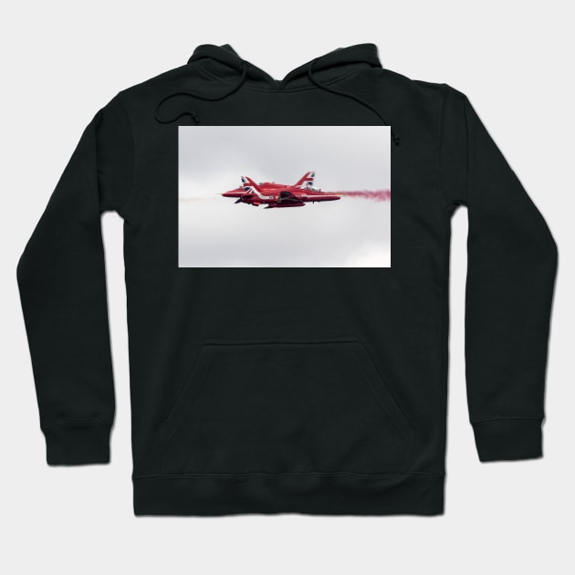 Red Arrows Cross Over Hoodie by aviationart